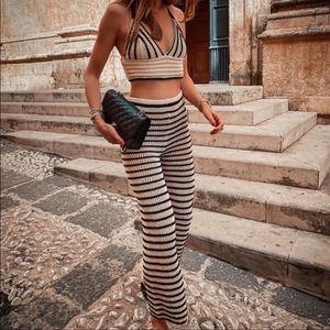 Zara stripe knit pants